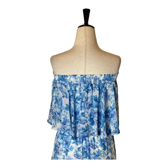 Show Me Your‎ Mumu Dress Women XS Blue White Floral Mama Blues Hacienda Maxi - Picture 5 of 12